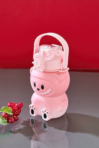 Labubu Suluk - 1000 Ml Taşınabilir Kulplu, Pipetli, Bpa Sız, Kilitli Ve Sızdırmaz Kapak - Pembe Pembe