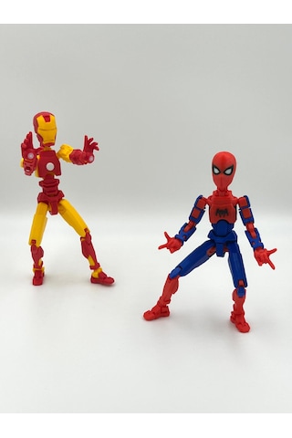 Ironman & Spider Man Ikili Marvel Kahraman 3d Baskı Dummy Figür Seti