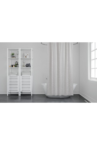 Zethome Günce Banyo Duş Perdesi 5026 Çift Kanat 2X100X200 Beyaz