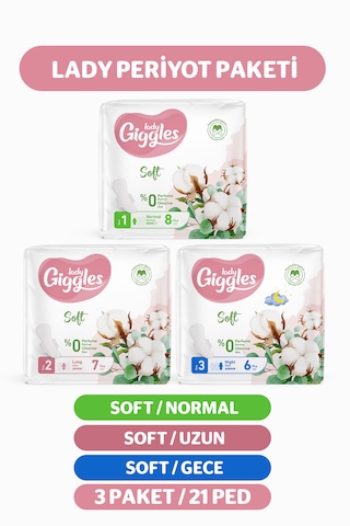Giggles Lady Soft Hijyenik Ped Mix Paketi 21 Adet
