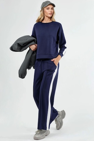 Hiccup Modal Dokulu Regular Fit Sweatshirt & Pantolon Takımı Berşan Collection Lacivert