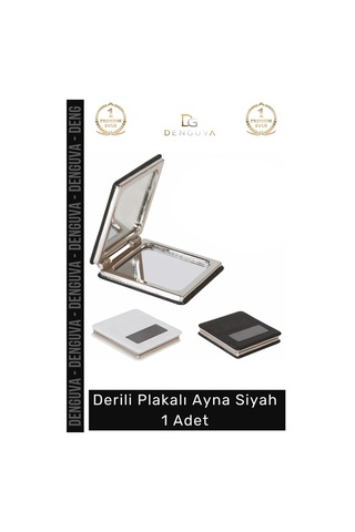 Ayna Modern Tasarım Lüks Dekoratif Estetik Siyah Deri Kaplama Ev Derili Plakalı Ayna Siyah - 1 Adet Çok Renkli