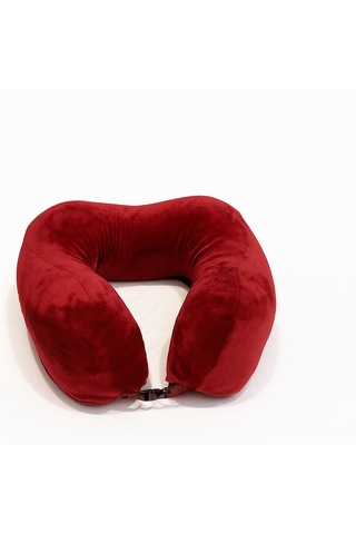 Armegeda Pembe Memory Foam Boyun Destekli Seyahat Yastığı U Şekilli Yastık Wine Red