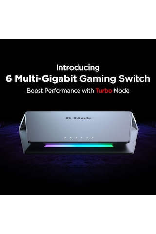D-link Dms-106xt 6 Bağlantı Noktalı Çoklu Gigabit Yönetilmeyen Anahtar 5 X 2,5 Gigabit Ethernet, 1 X 10 Gigabit Ethernet, Turbo Modunda Rgb Aydınlatma, Alüminyum Muhafaza, Fansız, Igmp Gözetleme, Bağlantı Noktası Tabanı Qos
