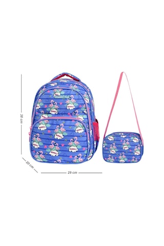 Waddell Mavi Flamingo Okul Çantası ve Beslenme Çantası Seti - Kız