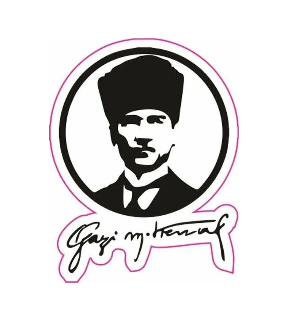 Kabartmalı Atatürk Motor Ve Oto Sticker 10x7 Cm Ölçüsünde