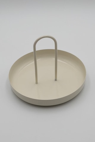 Kremrengi Metal Dekoratif Tabak & Kase, Anahtarlık, Makyaj Organizeri, Banyo Düzenleyici, Çerezlik Krem