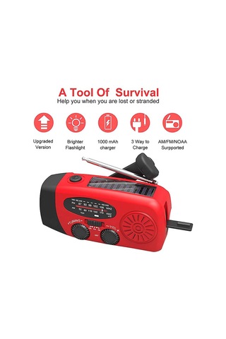 Acil Güneş Kendisi Güçlü Am/fm/ Radyo, Flashlight, Cep Telefonları Charger: Smartphones Ve Usb Cihazları