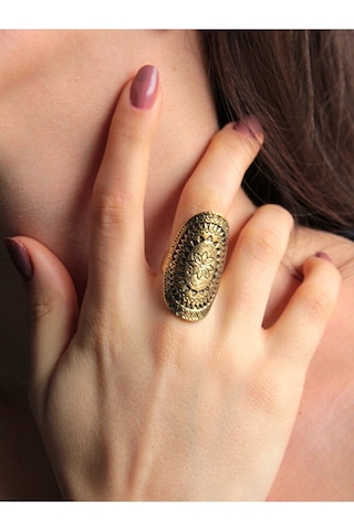 Trend Etnik Desenli Antik Eskitme Ayarlanabilir Yüzük Euy1243
