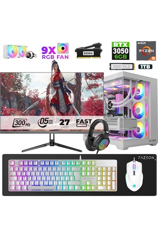 Xaser Star X200 R5-7500F 32 GB 1 TB SSD 6 GB RTX3050 27" Dos NVME Masaüstü Oyuncu Bilgisayarı