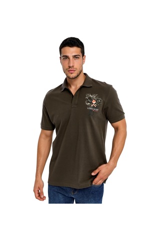 Arma Ar-ma Erkek Polo Yaka Tişört Resim Baskili Örme Kumaş Regular Fit %100 Pamuk 30/1 Çift Toplama Penye Pike Y31374357702 Haki-h4