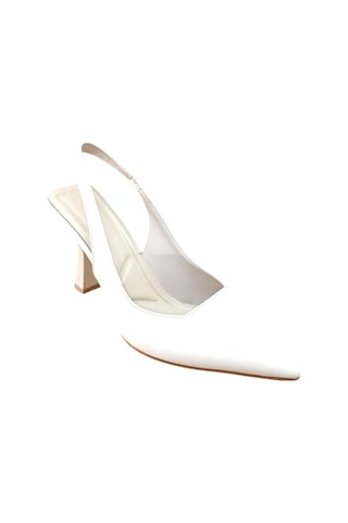 Şiko 809 Kadın Kadeh Ökçe Arka Açık Stiletto Ayakkabı Bej Siyah