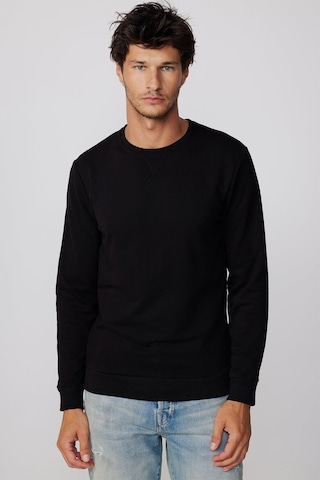 Tudors Unisex Relax Fit Rahat Kesim Pamuklu Basic Siyah Bisiklet Yaka Sweatshirt-32053-siyah Siyah