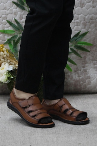 Mehmet Mete 106 Taba Kale Comfort Hakiki Deri Erkek Sandalet Taba