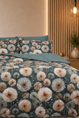 Elowen Luxe Çift Kişilik Karahindiba Desenli Premium 5d Uyku Seti Çeyiz Seti Lastikli Çarşaflı Yeşil