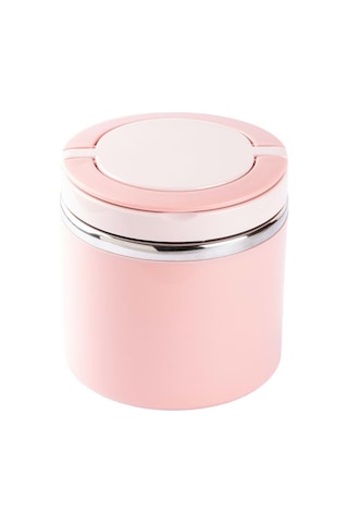 Tedemeı Pembe Paslanmaz Çelik Yuvarlak Yemek Taşıma Kabı 630ml