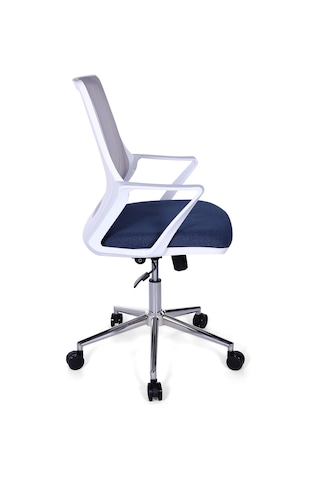 Ofisbazaar Alf Beyaz Fileli Çalışma Koltuğu Ergonomik Şef Ve Toplantı Koltuğu Mavi/gri Gri