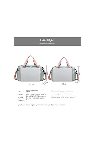 Kısa Yolculuk Erkekler Ve Kadınlar İçin Büyük Kapasiteli Islak Ve Kuru Spor Spor Çantası Yeşil Toz Trompet Yeşil