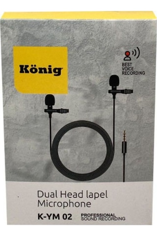 König K-Ym02 Youtuber Pc Telefon 2'li Yaka Mikrofonu