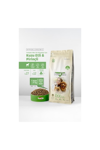 Bonacibo Mini Irk Yetişkin Kuzu Etli Ve Pirinçli Köpek Kuru Maması 4 Kg