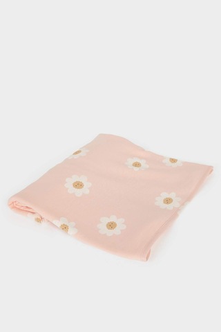 Defacto Kız Bebek Çiçek Desenli İçi Polarlı Battaniye F5648a5nsog208 Turuncu