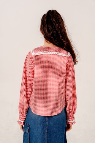 Kız Çocuk Su Taşlı Gömlek T-shirt İkili Takım 1805 Kırmızı