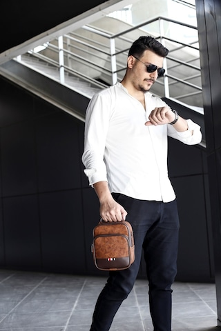 Adelina Crazy Günlük Seyahat Deri El ve Omuz Çantası - Kahverengi