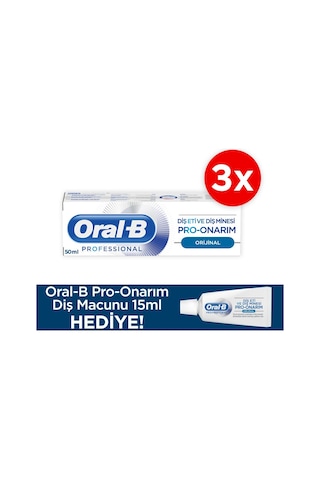 Oral-B Professional Diş Eti ve Diş Minesi Pro Onarım Original Diş Macunu 3 x 50 ML + Original Diş Macunu 15 ML