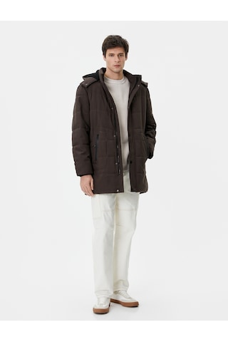 Koton Anorak Mont Kapşonlu Cep Detaylı Fermuarlı Kahverengi 4Wam00022Hw 4Wam00022Hw532 Kahverengi