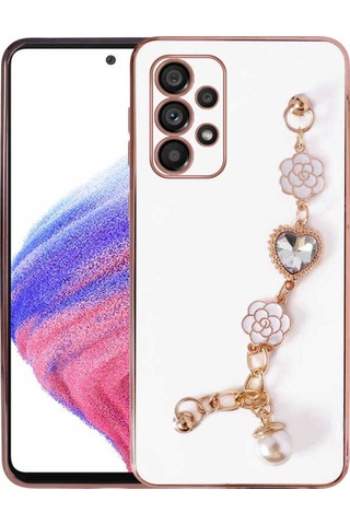 Samsung Uyumlu Galaxy A72 Kılıf El Tutamaçlı Kamera Korumalı Zore Taka Silikon Kapak Beyaz