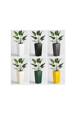 Modern Dikey Dekoratif Karekonik Fiber Saksı 100x45x45