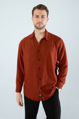 Rahat Kesim Keten Dokulu Gömlek Kiremit