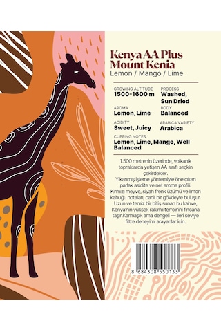 Kenya Aa Plus Mount Kenia Yöresel Filtre Kahve 250 Gr. Çekirdek Kahve