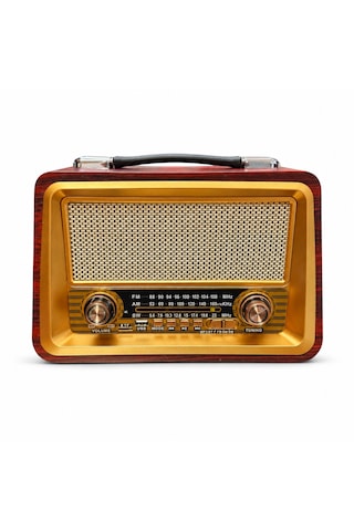 Ultratekno R-2066bt Şarjlı Nostaljik Radyo Bluetooth Usb Tf Kart Type-c Fm Am Sw 3 Bant Retro Radyo