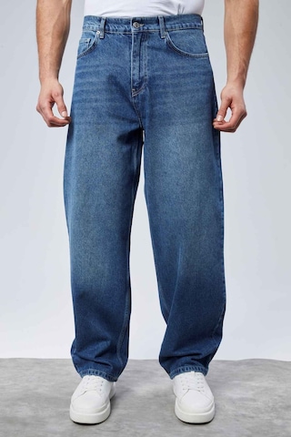 Cedy Denim Cedy Denım Yüksek Kalite Erkek Yüksek Bel Baggy Skater Jean Mavi