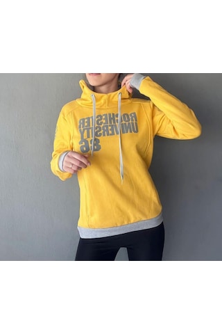 Kapüşonlu Unisex Sweat Sarı