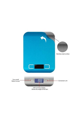 Novahub 5/10kg Elektronik Mutfak Terazisi, Lcd Ekranlı, Paslanmaz Çelik, Dijital Gıda Tartısı, Diyet Ve Diyet Denge Terazileri Gümüş