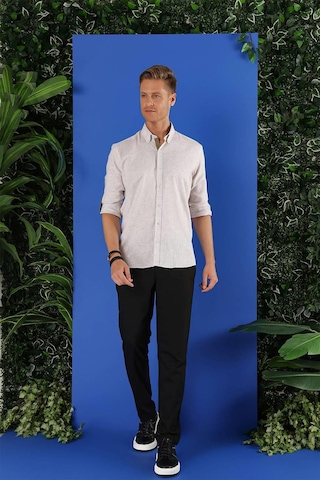 Efor G 1555 Slim Fit Bej Klasik Gömlek Bej