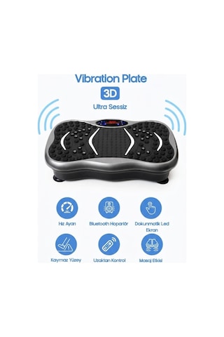3d 5 Programlı Titreşimli Spor Kondisyon Fitness Egzersiz Aleti Vipration Plate - Siyah