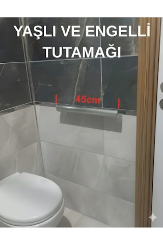 Alüminyum Eloksal Yaşlı Ve Engelli Tutamak, Korkuluk Yaşlı Engelli Duvar Tutamağı 45 Cm