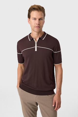 Back And Bond Kahve Regular Fit Fermuarlı Polo Yaka Triko Tişört