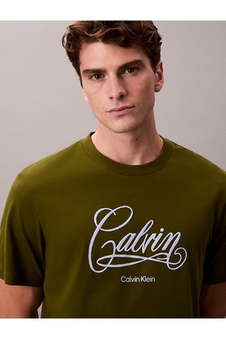 Erkek 20's Script Grafik Detaylı T-shirt Yeşil