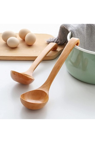 Ahşap Kepçe Çorba Mutfağı Yemek Kaşığı Doğal Ahşap Çatal Bıçak Takımı Kaşığı Diğer