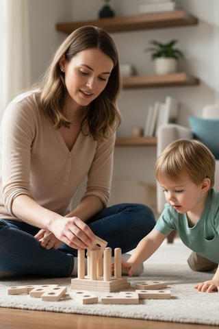 Ahşap Eğitici Kare Tetris Puzzle Model Yapboz