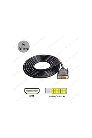Dvi 24+1 To Hdmi Çift Yönlü Dvi To Hdmi Kablo - 5Metre