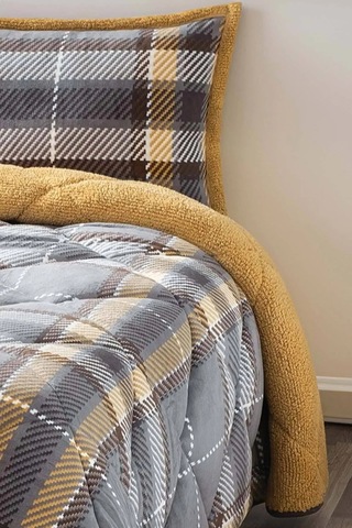 Comforter Tek Kişilik Yorgan Seti - Antoin Gri Sarı Sarı