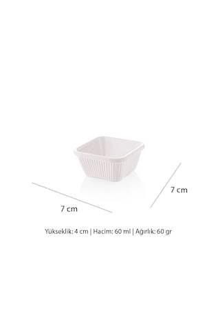 Alezy 528 Göreme Melamin Termostar Kare Sosluk 7 Cm Beyaz