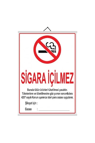 And Sigara İçilmez Levhası 50X70CM Askılı Çıtalı