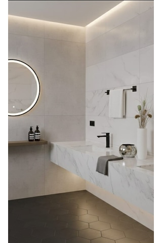 Yapışkanlı Siyah Banyo Uzun Havluluk Wc Rulo Tuvalet Kağıtlık Siyah