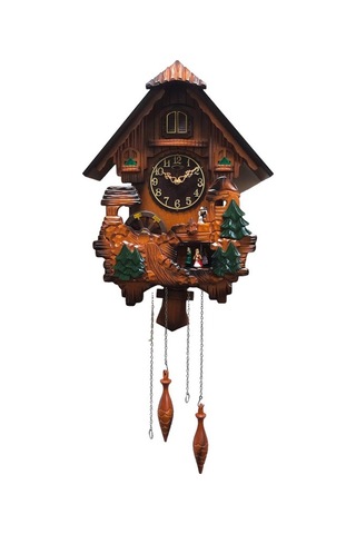 Eastar Ahşap Guguklu Balerin Duvar Saati Hediye Küp Masa Saati Kahverengi